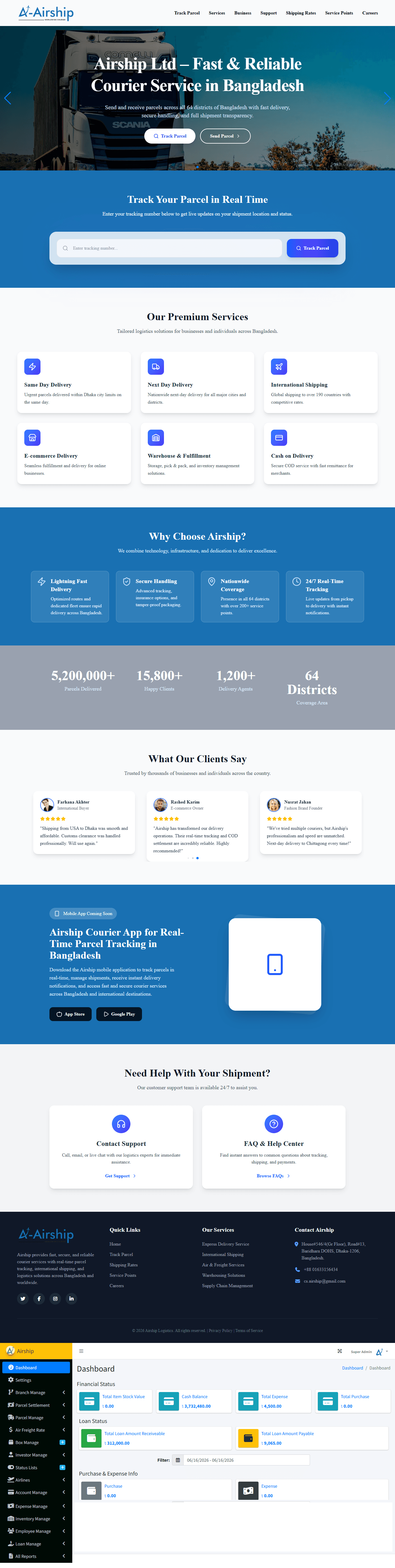 Hub-Based Logistics ERP System