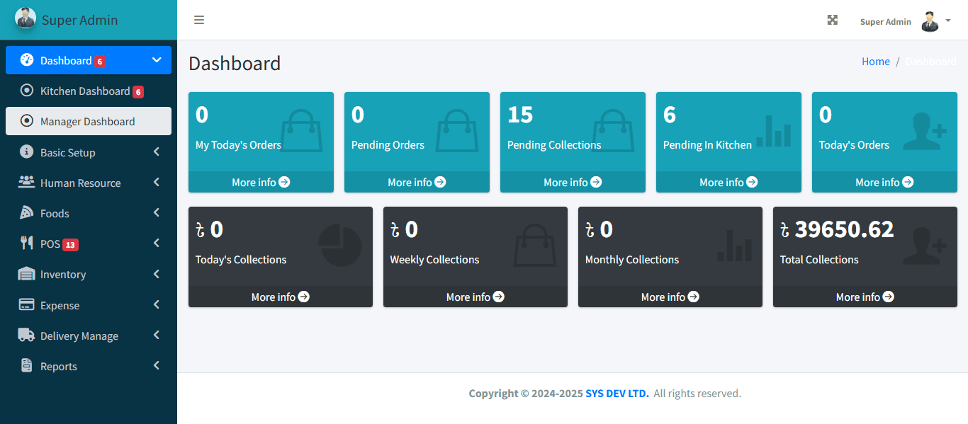 Restaurant Management ERP System